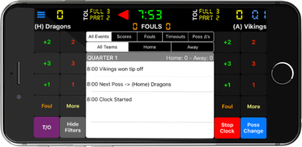 Basketball-keypad Basketball Scorebook+ keypad to score games and track stats.