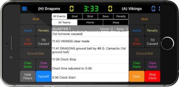 Lacrosse-Keypad The Lacrosse Scorebook+ keypad lets you easily record lacrosse stats and scores.